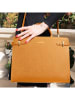 ATELIERS SAINT GERMAIN Leder-Henkeltasche in Camel - (B)33 x (H)26 x (T)12 cm