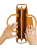 ATELIERS SAINT GERMAIN Leren handtas camel - (B)33 x (H)26 x (T)12 cm