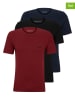 Hugo Boss 3er-Set: Shirts in Rot/ Schwarz/ Dunkelblau