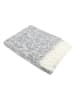 Native Wollen deken "Leaf" grijs - (L)200 x (B)140 cm