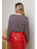 Plus Size Company Bluzka "Acoza" w kolorze granatowo-czerwonym
