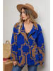 Plus Size Company Płaszcz zimowy "Isaya" w kolorze niebiesko-beżowym