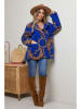 Plus Size Company Płaszcz zimowy "Isaya" w kolorze niebiesko-beżowym