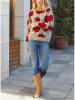 LA Angels Sweter w kolorze beżowo-czerwonym
