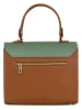 Mia Tomazzi Leder-Henkeltasche "Cignoli" in Cognac/ Mint/ Weiß - (B)25 x (H)20 x (T)11 cm