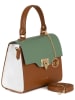 Mia Tomazzi Leder-Henkeltasche "Cignoli" in Cognac/ Mint/ Weiß - (B)25 x (H)20 x (T)11 cm
