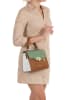Mia Tomazzi Leder-Henkeltasche "Cignoli" in Cognac/ Mint/ Weiß - (B)25 x (H)20 x (T)11 cm