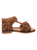 POM POM Skórzane sandały w kolorze brązowym