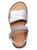 POM POM Skórzane sandały w kolorze srebrnym