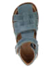 POM POM Leder-Halbsandalen in Blau