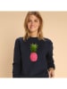 WOOOP Sweatshirt "Floral pineapple" in Dunkelblau