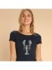 WOOOP Shirt "Floral lobster" donkerblauw