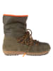 Moon Boot Skórzane botki zimowe "Loop" w kolorze khaki