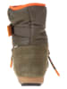 Moon Boot Skórzane botki zimowe "Loop" w kolorze khaki