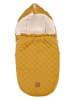 Kaiser Naturfellprodukte Śpiworek "Velvet Hoody" w kolorze żółtym do fotelika - 80 x 39 cm