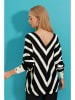Trend Alaçatı Stili Pullover in Schwarz/ Weiß