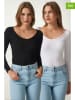 trendyol 2er-Set: Longsleeves in Schwarz/ Weiß