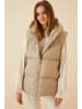 Happiness Istanbul Doorgestikte bodywarmer beige