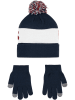 Levi's Kids 2tlg. Set: Mütze und Handschuhe in Dunkelblau/ Weiß
