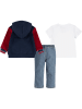 Levi's Kids 3-delige outfit donkerblauw/zilverkleurig/rood