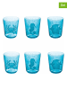 Villa d´Este 6er-Set: Gläser "Under sea" in Blau - 315 ml