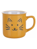 Villa d´Este 12er-Set: Kaffeetassen "Love cat" in Grau/ Gelb - 320 ml