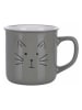 Villa d´Este 12-delige set: koffiekoppen "Love cat" grijs/geel - 320 ml