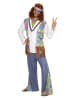 Carnival Party 4-delig kostuum "Woodstock Hippie" blauw/meerkleurig