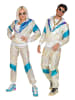 Carnival Party 2tlg. Kostüm "80er Jahre Trainingsanzug" in Silber/ Blau