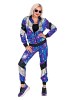 Carnival Party 2-delig kostuum "80's Trainingspak" blauw/meerkleurig