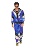 Carnival Party 2-delig kostuum "80's Trainingspak" blauw/meerkleurig