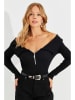 Milan Kiss Bluse in Schwarz