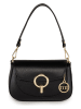 Mia Tomazzi Leder-Schultertasche "Ceresio" in Schwarz - (B)22 x (H)14 x (T)4,5 cm