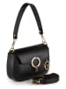 Mia Tomazzi Leder-Schultertasche "Ceresio" in Schwarz - (B)22 x (H)14 x (T)4,5 cm