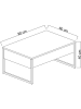 Scandinavia Concept Couchtisch "Luxe" in Walnuss - (B)90 x (H)40 x (T)60 cm
