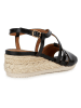 Geox Skórzane sandały "Ischia" w kolorze czarnym na koturnie