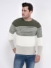 KEY LARGO Pullover "Jogi" in Oliv/ Weiß/ Hellgrau
