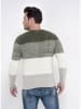KEY LARGO Pullover "Jogi" in Oliv/ Weiß/ Hellgrau