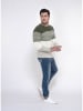 KEY LARGO Pullover "Jogi" in Oliv/ Weiß/ Hellgrau