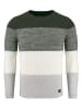 KEY LARGO Pullover "Jogi" in Oliv/ Weiß/ Hellgrau