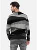 KEY LARGO Pullover "Square" in Schwarz/ Grau