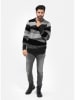 KEY LARGO Pullover "Square" in Schwarz/ Grau