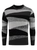 KEY LARGO Pullover "Square" in Schwarz/ Grau
