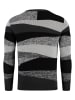 KEY LARGO Pullover "Square" in Schwarz/ Grau