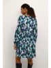 Kaffe Jurk "Amilia" wit/zwart/turquoise