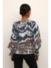 Kaffe Bluse "Susana" in Dunkelbraun/ Hellblau