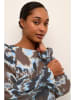 Kaffe Blouse "Susana" donkerbruin/lichtblauw