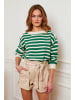 Plume Pullover "Jalove" in Grün/ Creme