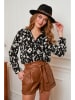 Plume Blouse "Olivier" zwart/ wit