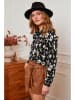 Plume Blouse "Olivier" zwart/ wit